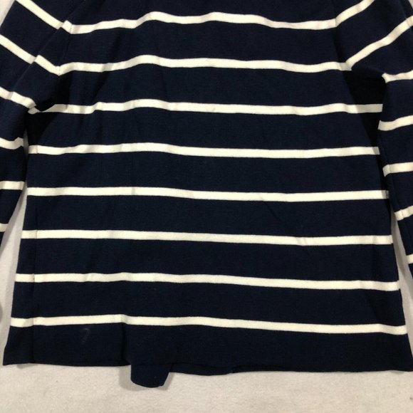 Chaps Jacket Womens Large Stripe Asymmetrical Knit Moto Sweater Jacket NEW $99 - Picture 8 of 13